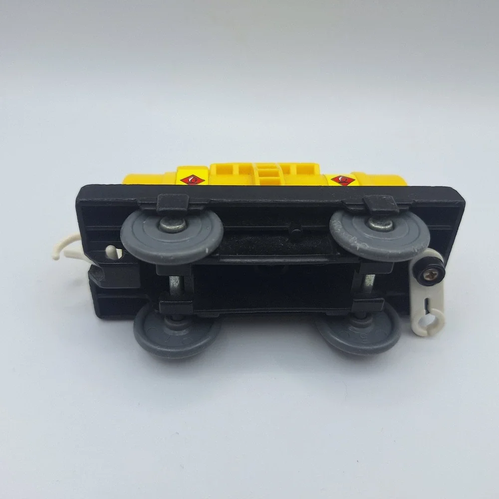 Fuel Tanker Car Toy Train Wagon Yellow Black Hazard Symbol Vintage Replacement